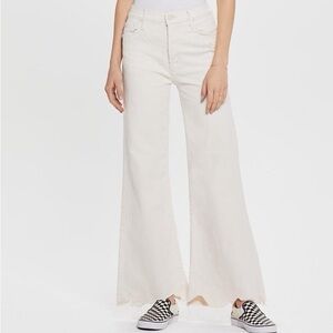 MOTHER Tomcat Roller Chew Jeans Size 27 Unnatural Acts Cream Wide Leg